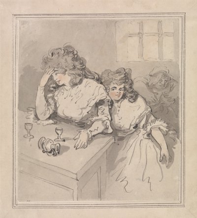 Dos chicas bebiendo de Thomas Rowlandson